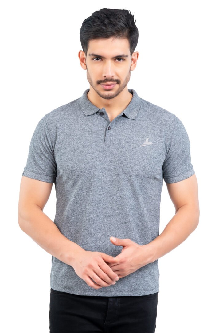 01-POLO T-SHIRT (Black Melange)