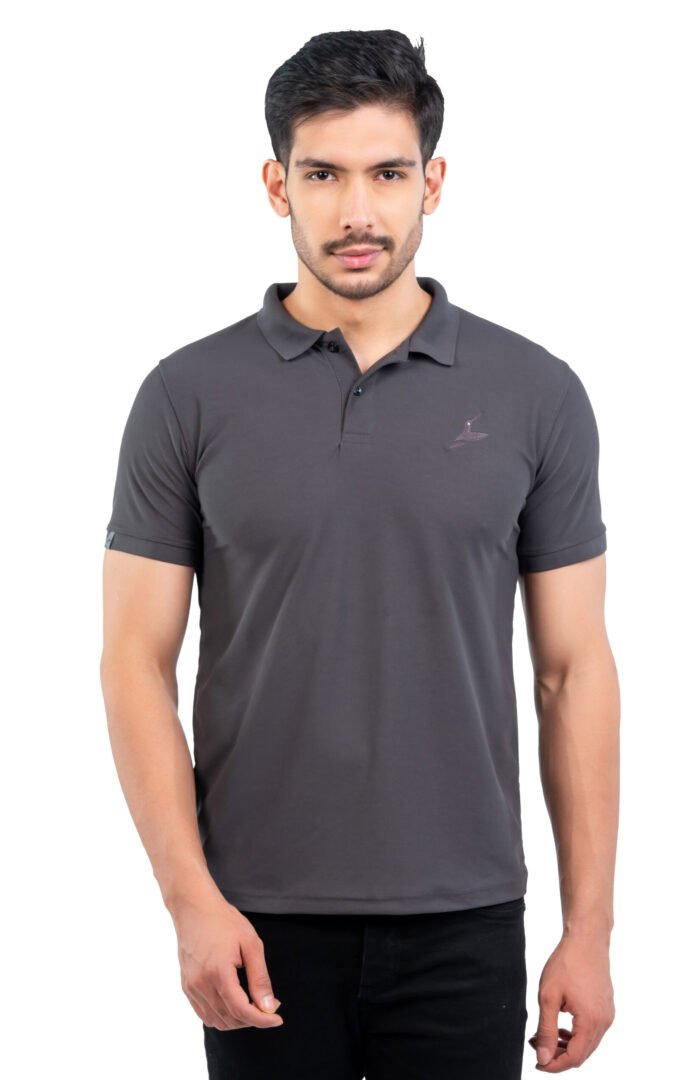 01-POLO T-SHIRT(Charcoal)