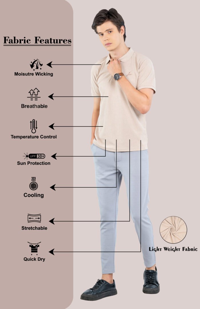 02-POLO T-SHIRT (Beige Melange)