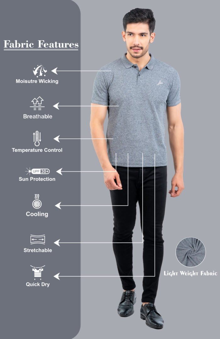 02-POLO T-SHIRT (Black Melange)