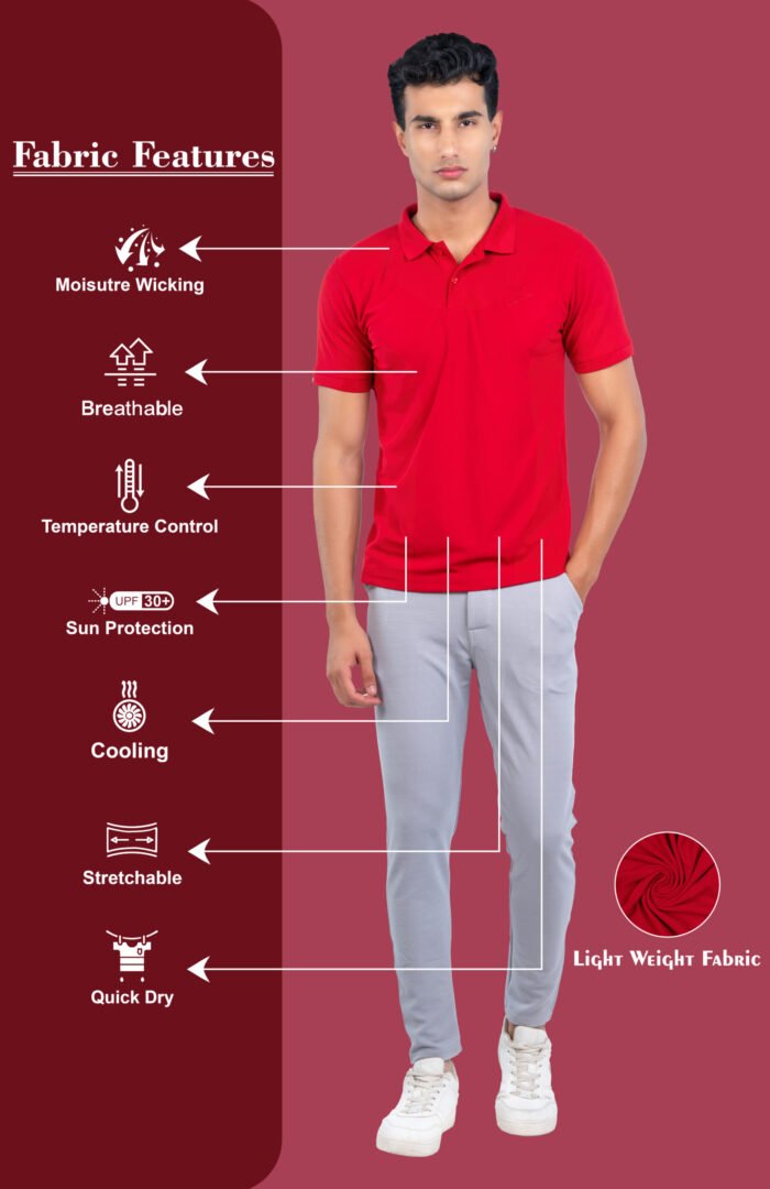02-POLO T-SHIRT(Arrow Red)