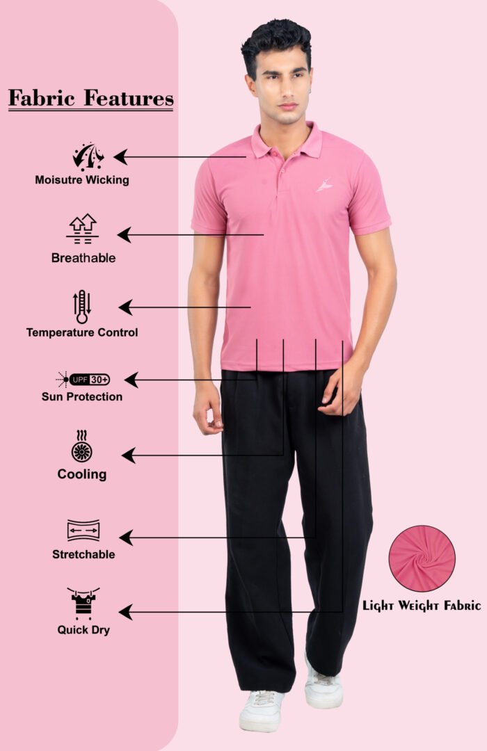 02-POLO T-SHIRT(Heather Rose)