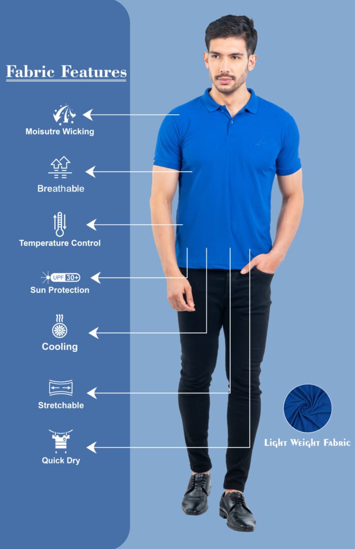 02-POLO T-SHIRT(Imperial Blue)