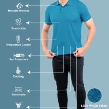 02-POLO T-SHIRT(Sea Blue)