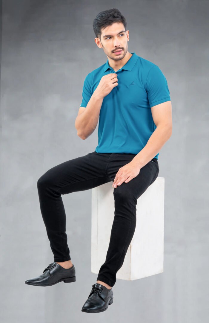 03-POLO T-SHIRT(Sea Blue)