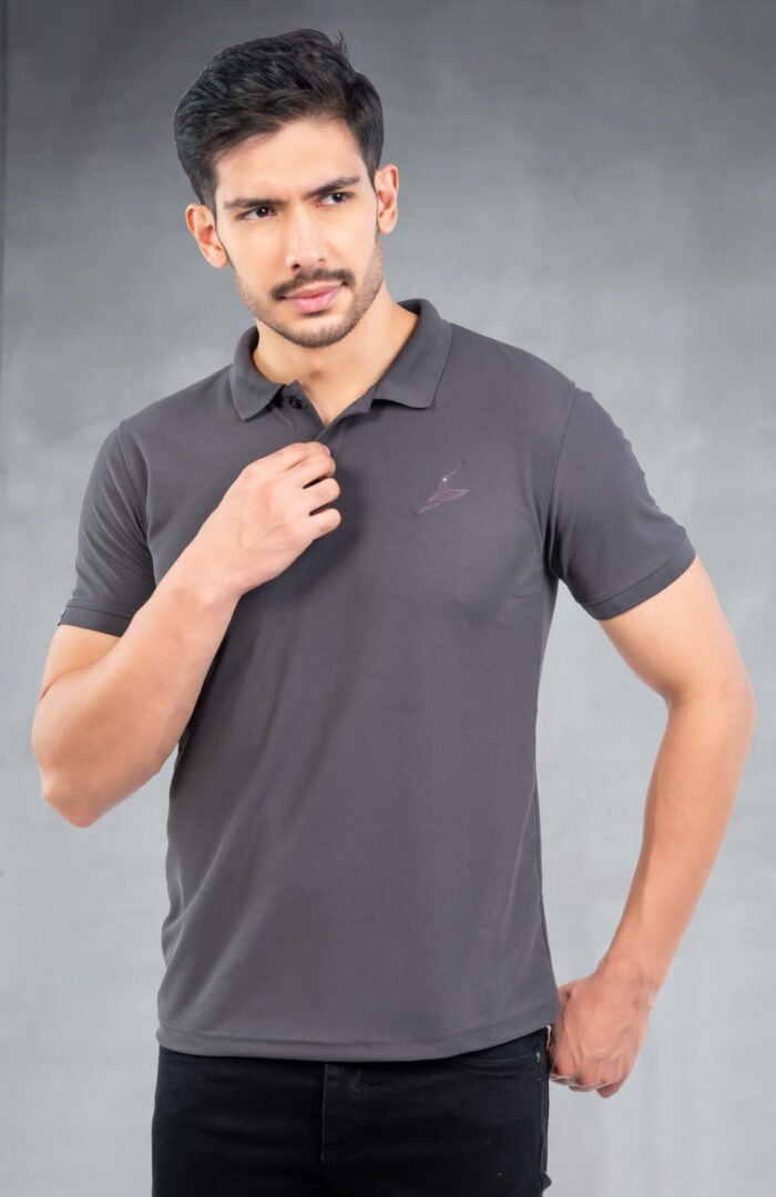 03.-POLO T-SHIRT(Charcoal)