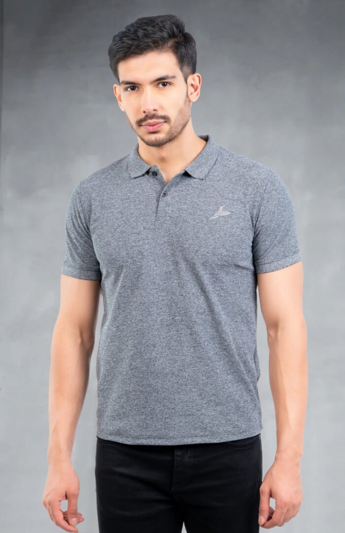 04-POLO T-SHIRT (Black Melange)