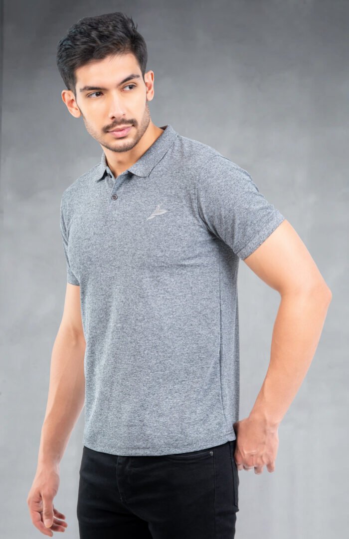 05-POLO T-SHIRT (Black Melange)