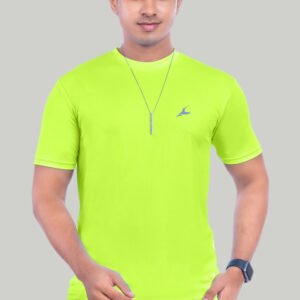 Dry-fit Round neck T-shirt Neon Yellow