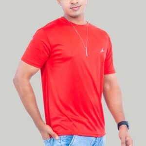 Dry-fit Round neck T-shirt Red