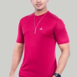 Dry-fit Round neck T-shirt Maroon